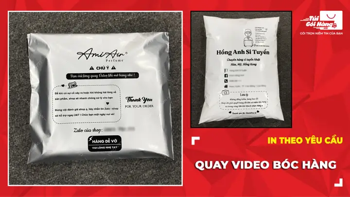 Các Mẫu Túi Niêm Phong In “QUAY VIDEO MỞ HÀNG” Đẹp