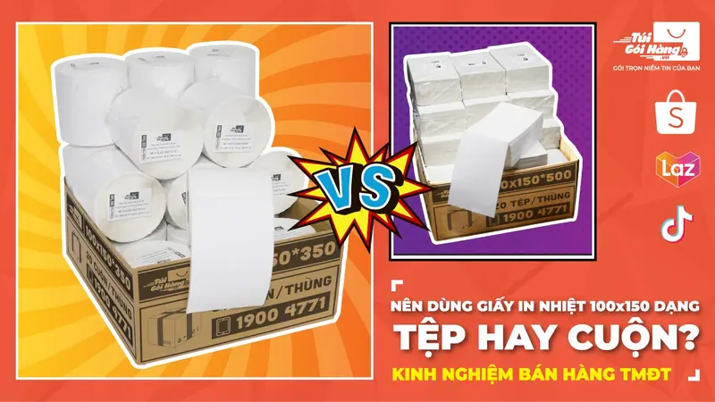 Nên Dùng Giấy In Nhiệt 100×150 Dạng Tệp Hay Cuộn?