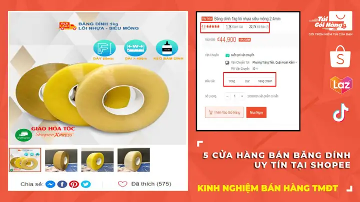 Top 5 Cửa Hàng Bán Băng Dính Uy Tín Tại Shopee