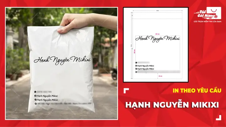 Túi Gói Hàng Trắng Sứ In Hạnh Nguyễn Mikixi Đẳng Cấp