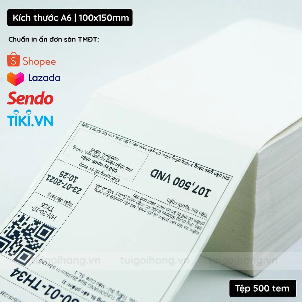 giấy in nhiệt 100x150mm in đơn lazada