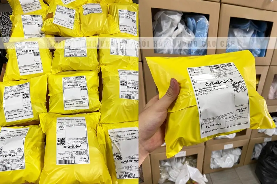 túi đóng hàng quần áo vàng tại tphcm