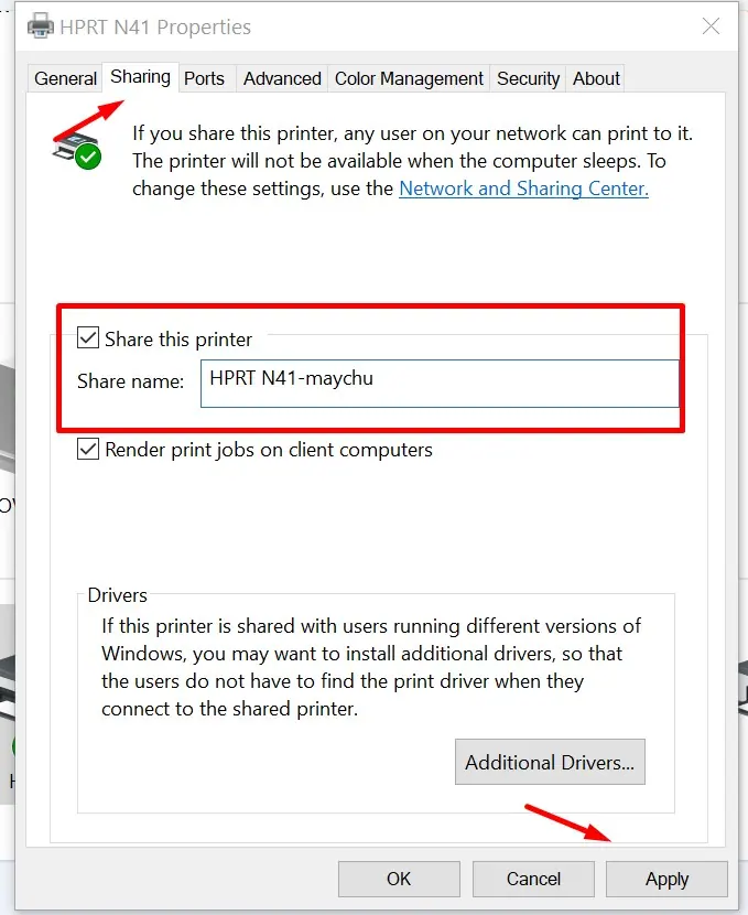 cai dat chia se may in hprt n41 mang lan wifi buoc 3