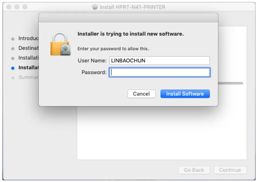 cài đặt drive máy in nhiệt hprt n41 cho macbook bước 5
