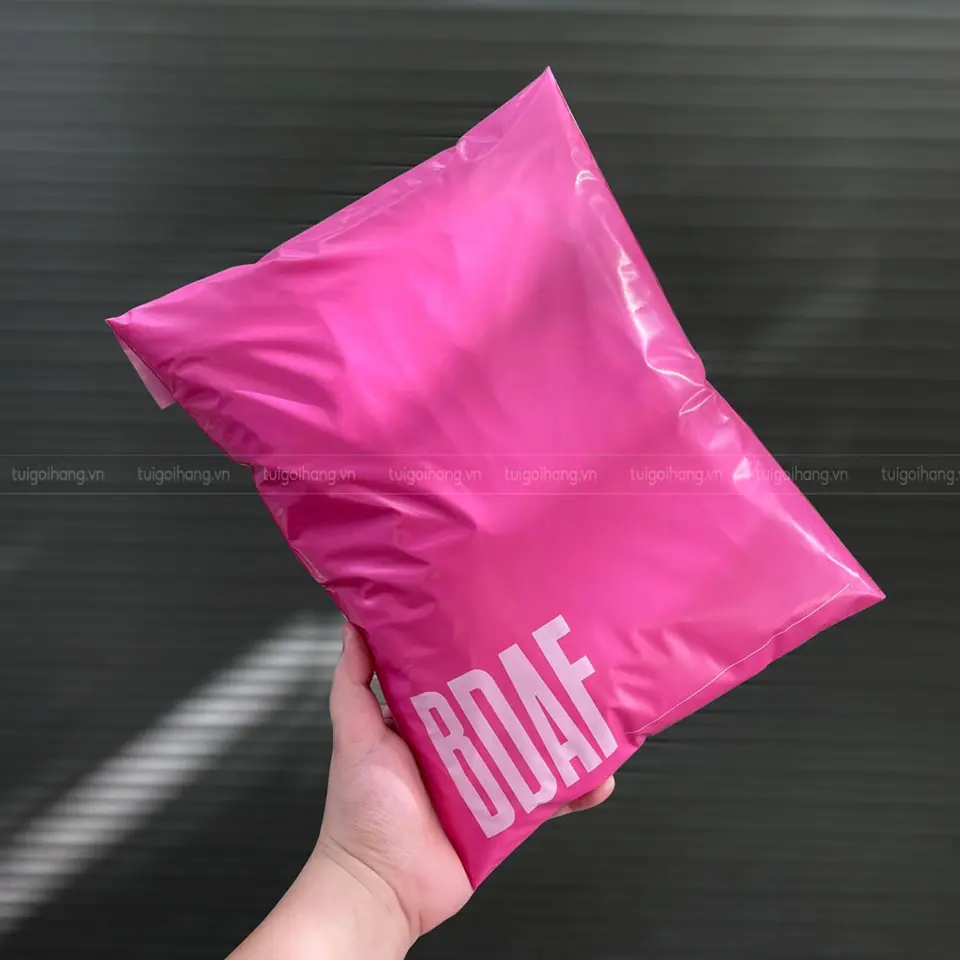 mẫu in logo túi niêm phong hồng