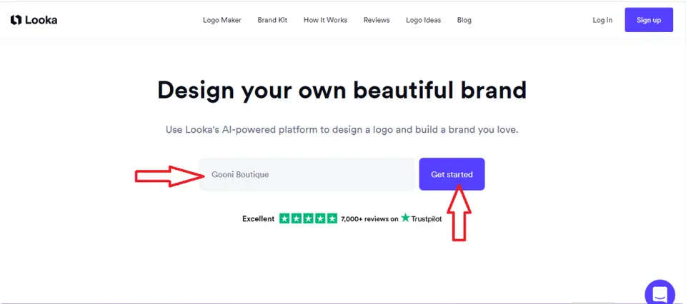 Tạo logo shop bán hàng với Looka
