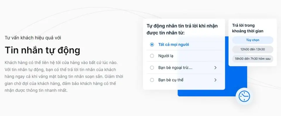 nhắn tin tự động trên zalo bus