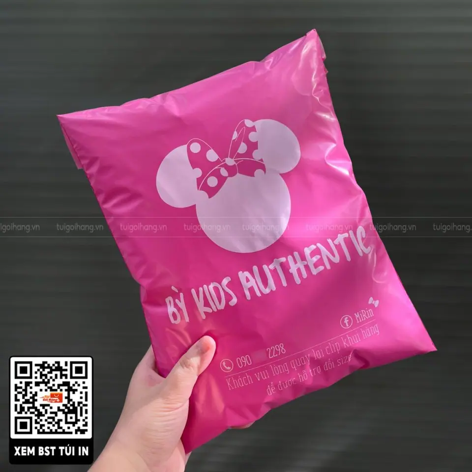 mẫu in logo túi niêm phong hồng