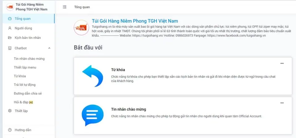 tính năng chat bot zalo oa