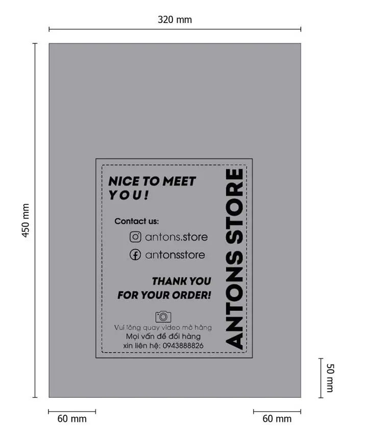 [IN THEO YÊU CẦU] Túi Đóng Hàng Bạc In Antons Store – hình 7
