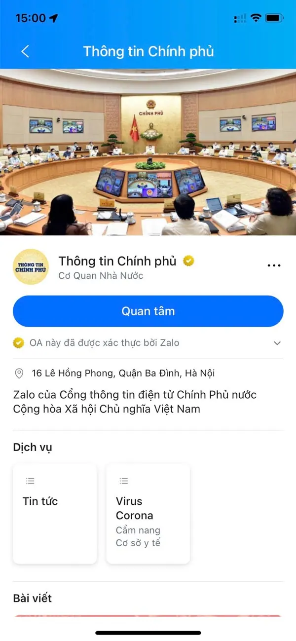 zalo oa cơ quan nhà nước 3