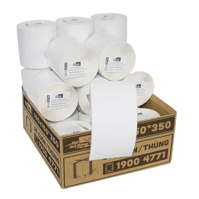 Giấy In Nhiệt 100×150 Cuộn 350 Tem