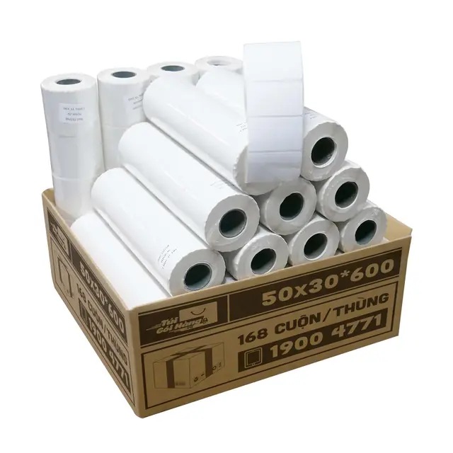 Giấy In Mã Vạch 50×30 Cuộn 600 Tem