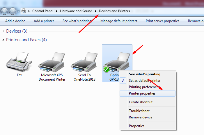 check port máy in gprinter 1324d