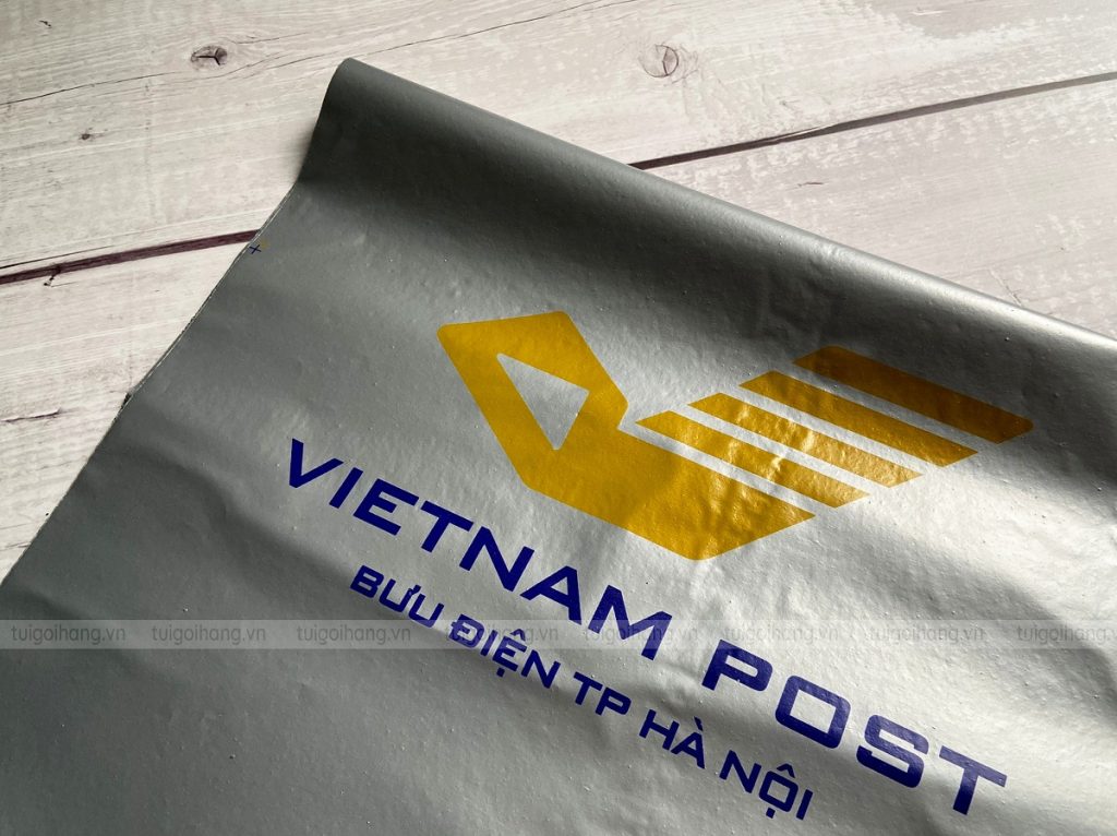 túi gói hàng xám ghi in 2 màu mực