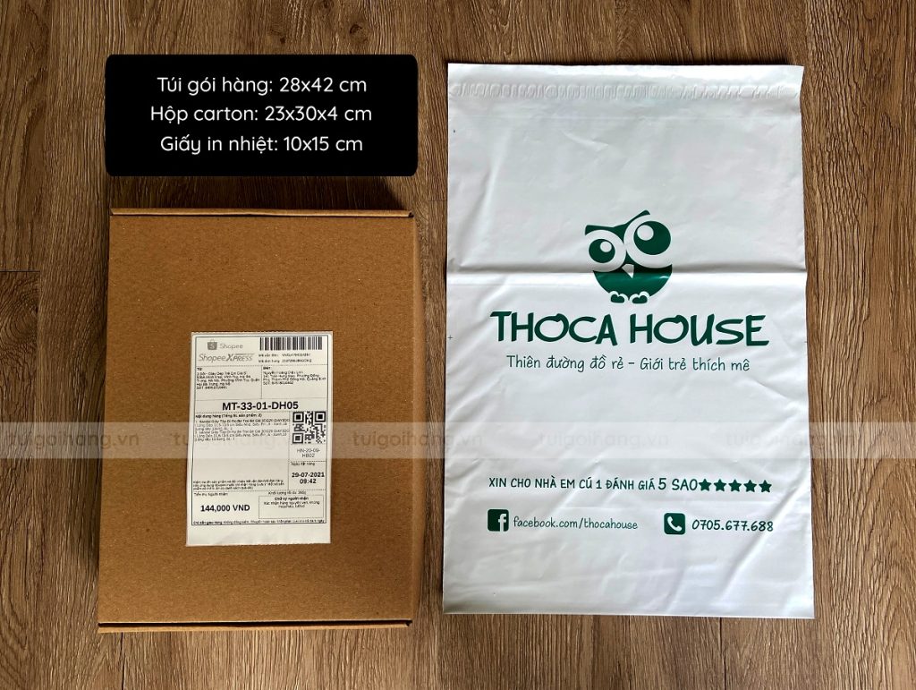 cách chọn kích thước túi gói hàng niêm phong cho hộp carton