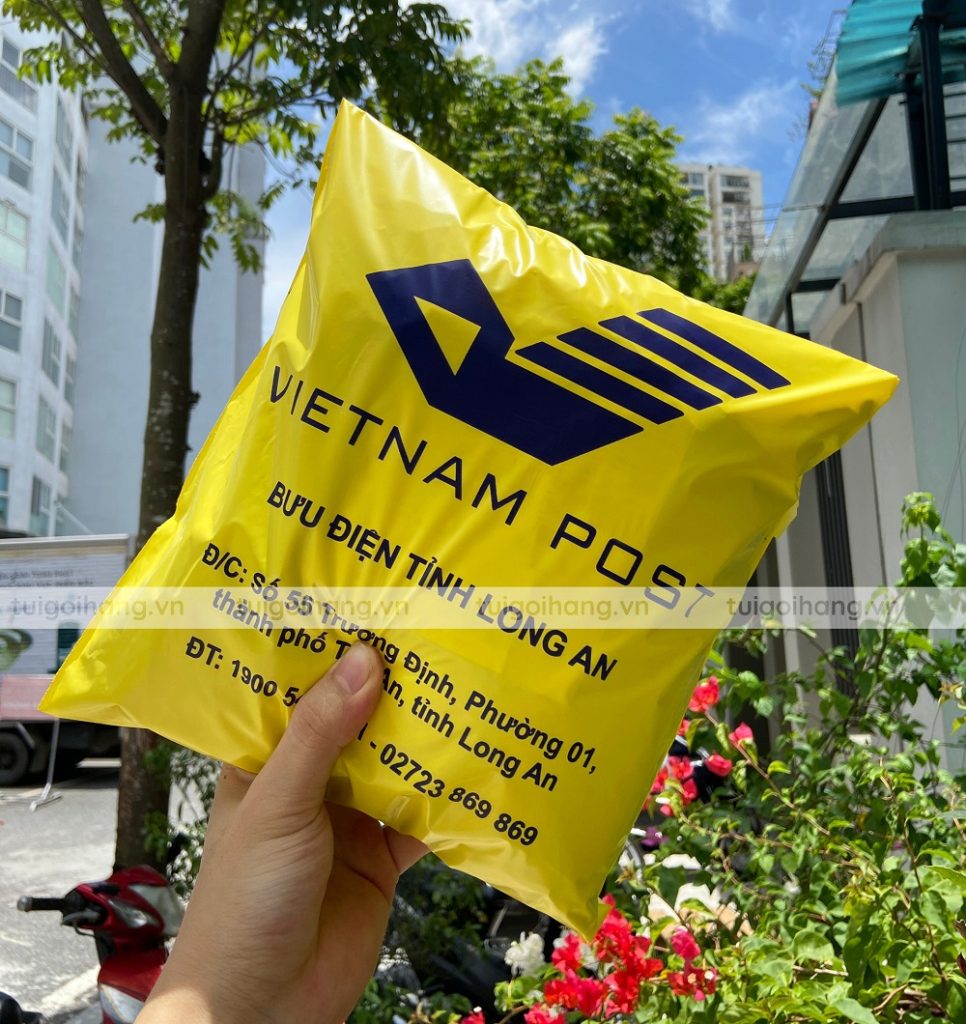 túi gói hàng vàng in thương hiệu vnport