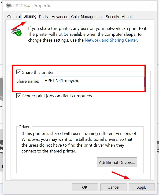 cai dat chia se may in hprt n41 mang lan wifi buoc 3