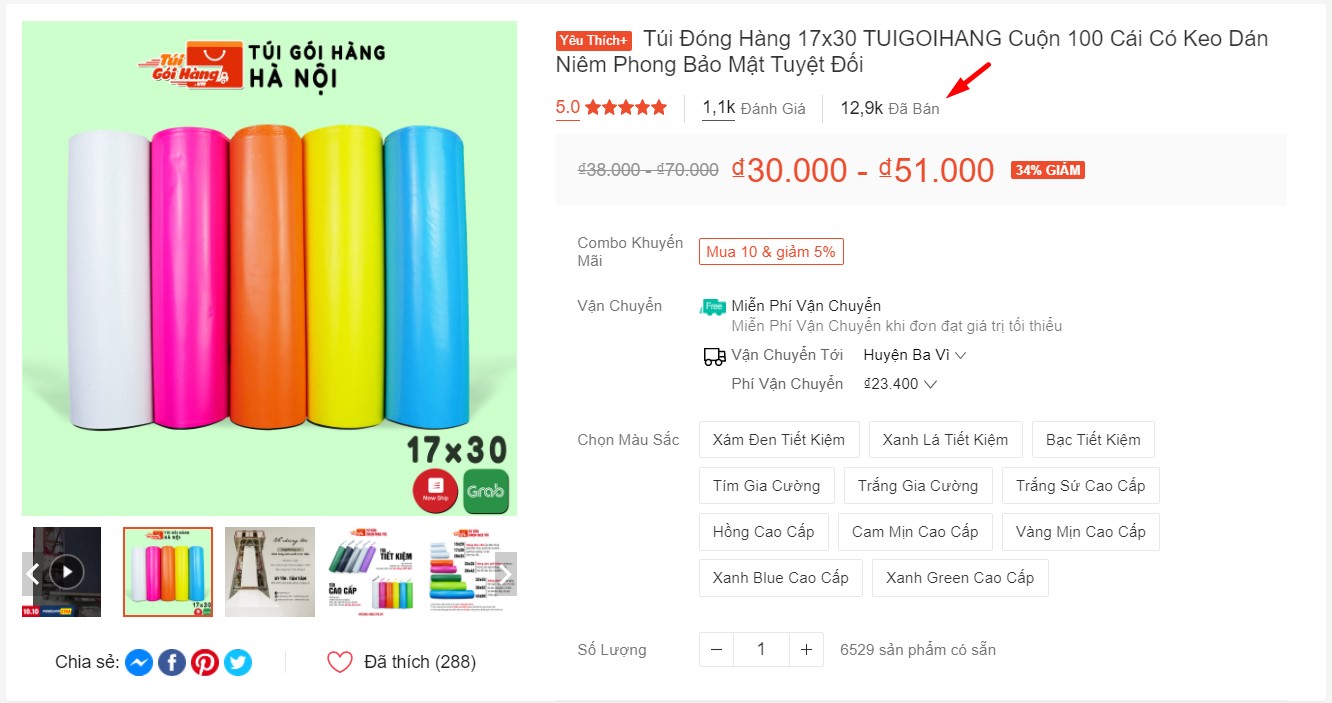 túi gói hàng chống bóc 17x30 tại shopee