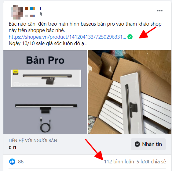 Tìm kiếm từ khóa bán hàng Shopee qua social