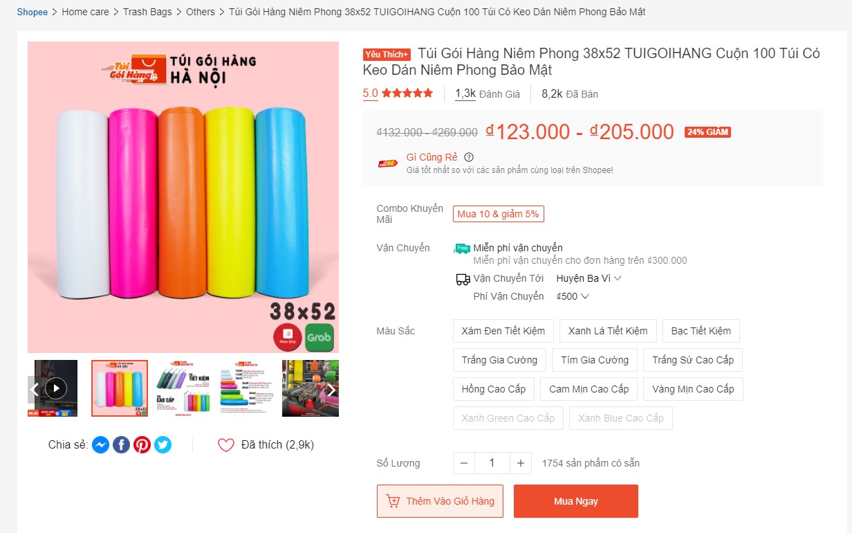 mua túi niêm phong 38x52 tại shopee