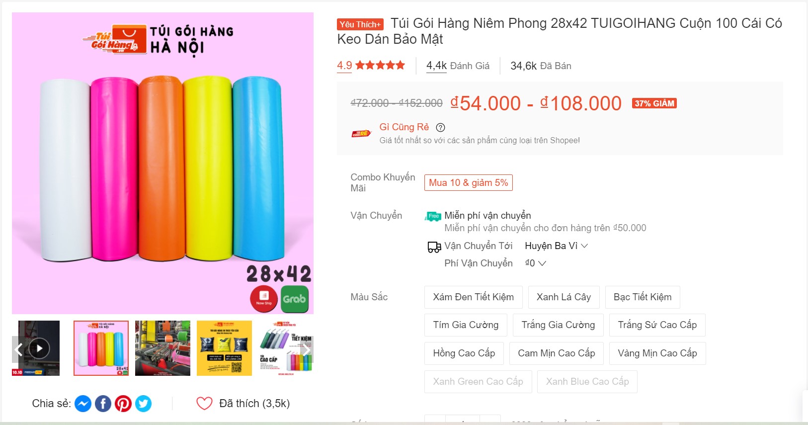 túi đóng hàng chống bóc size 28x42cm