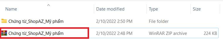 Tải file nén giấy tờ bán mỹ phẩm shopee