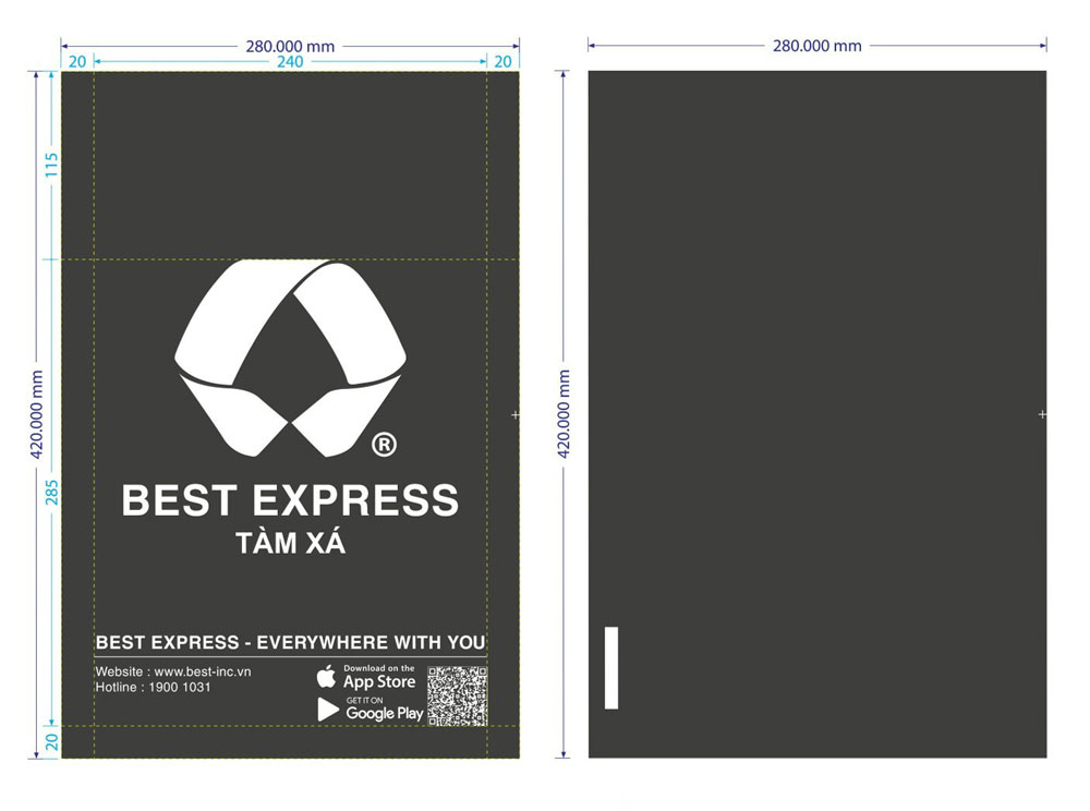 mẫu thiết kế túi in best express