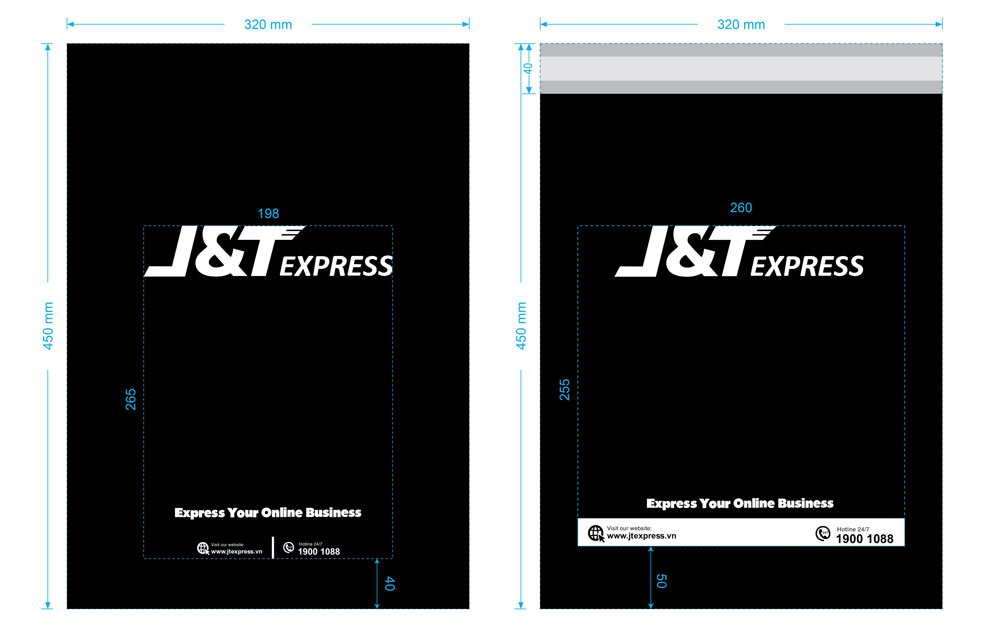 mẫu thiết kế túi in JT Express