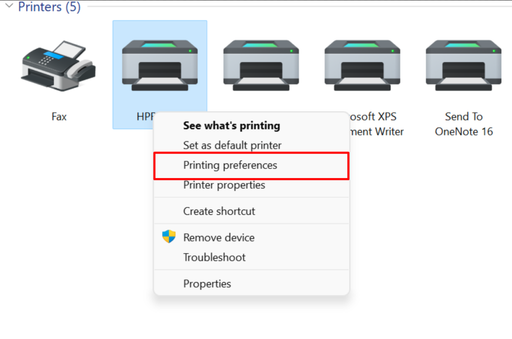 thiết lập khổ giấy in nhiệt bước 2