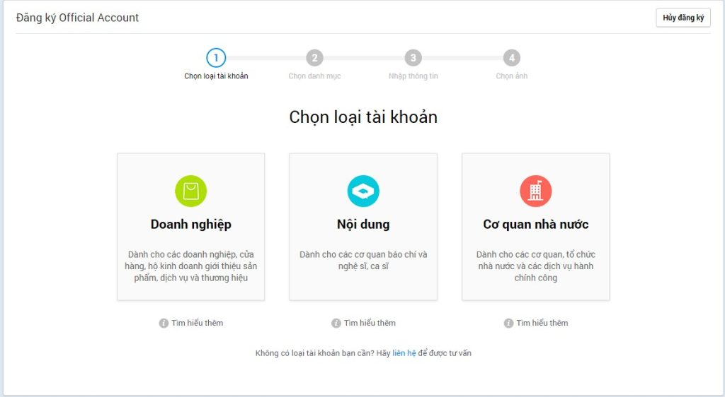 các loại hình zalo oa