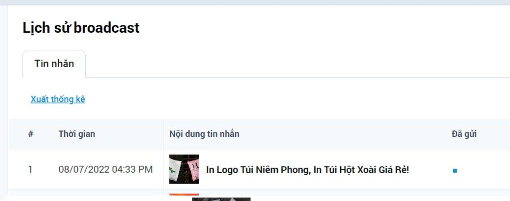 các bước gửi broadcast oa