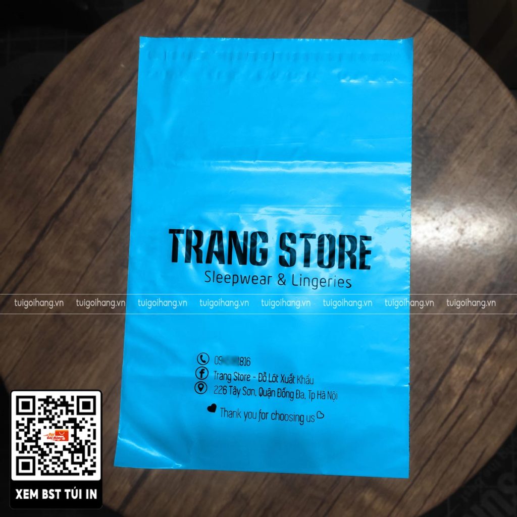 mẫu in loog túi niêm phong xanh