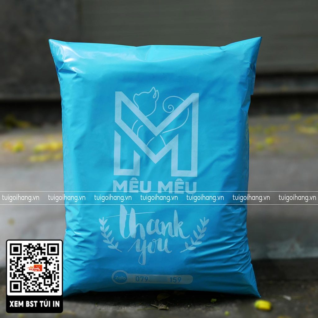 mẫu in túi gói hàng blue