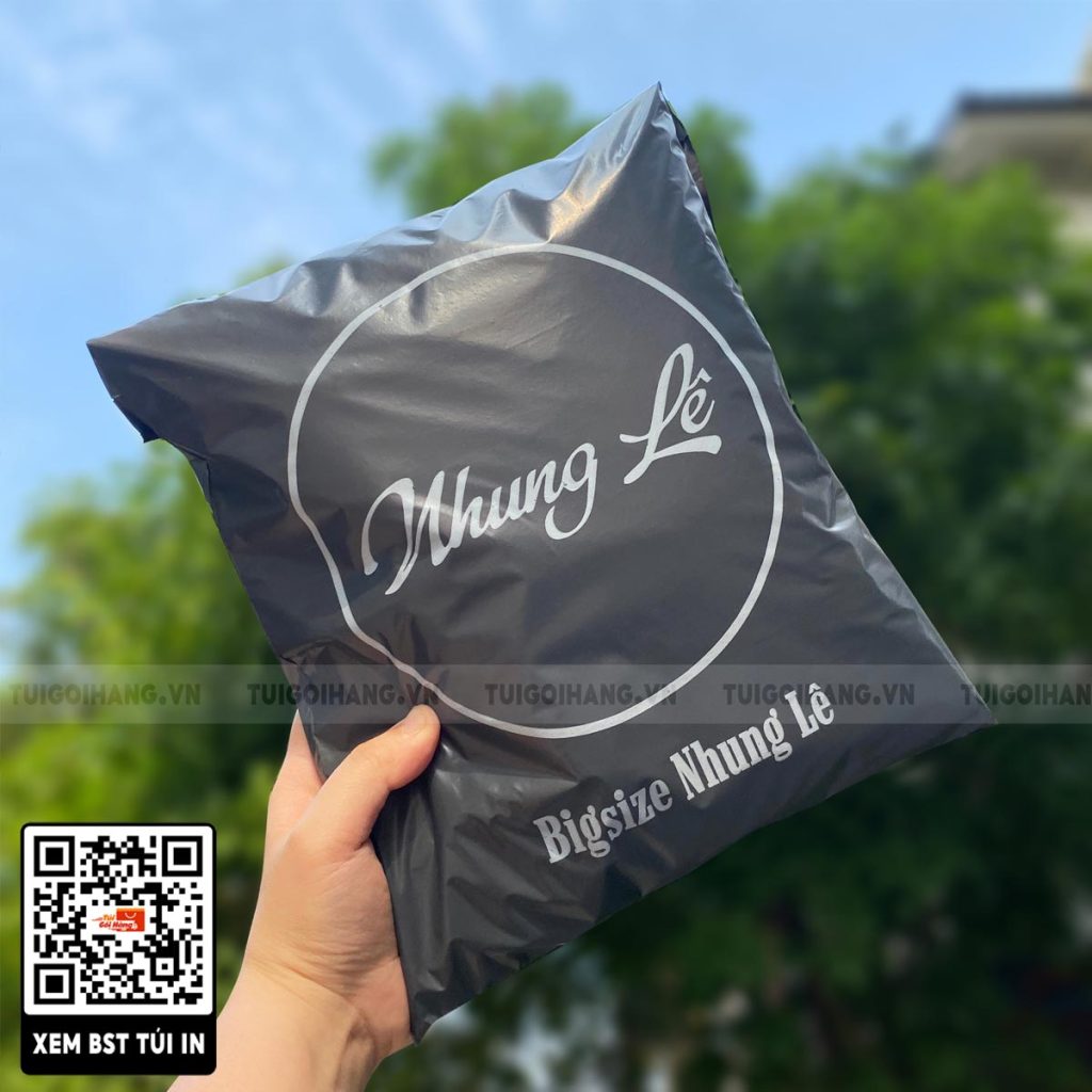 in logo túi niêm phong đen