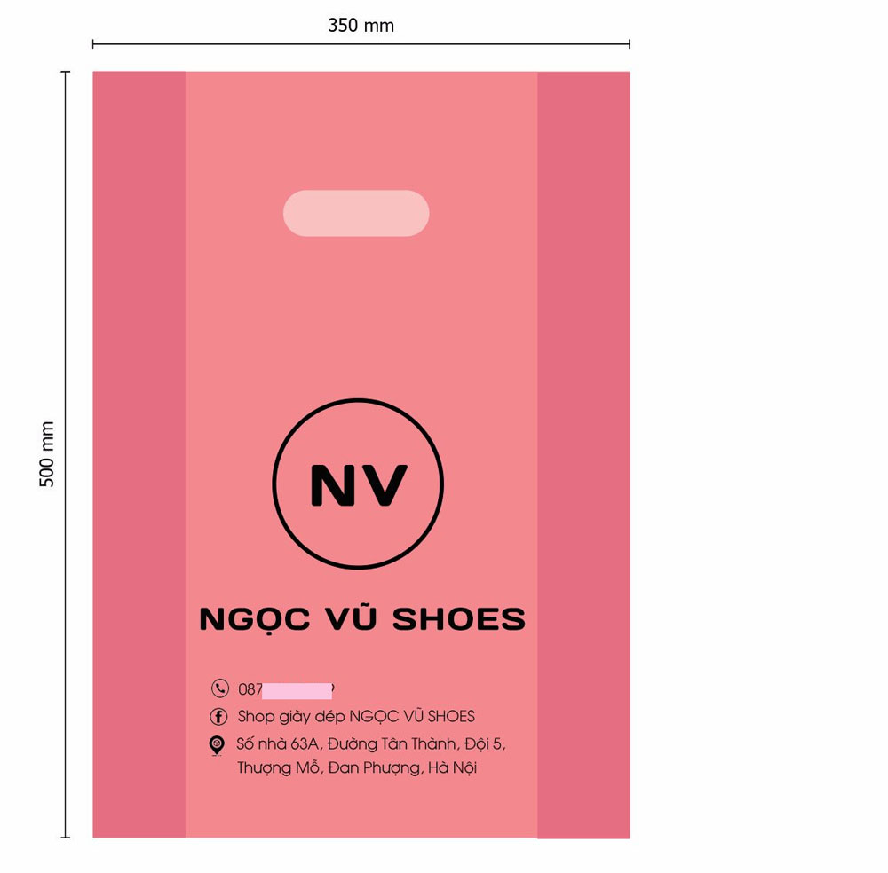 Ngọc vũ shoes in logo túi hột xoài