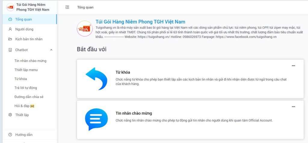 tính năng chat bot zalo oa