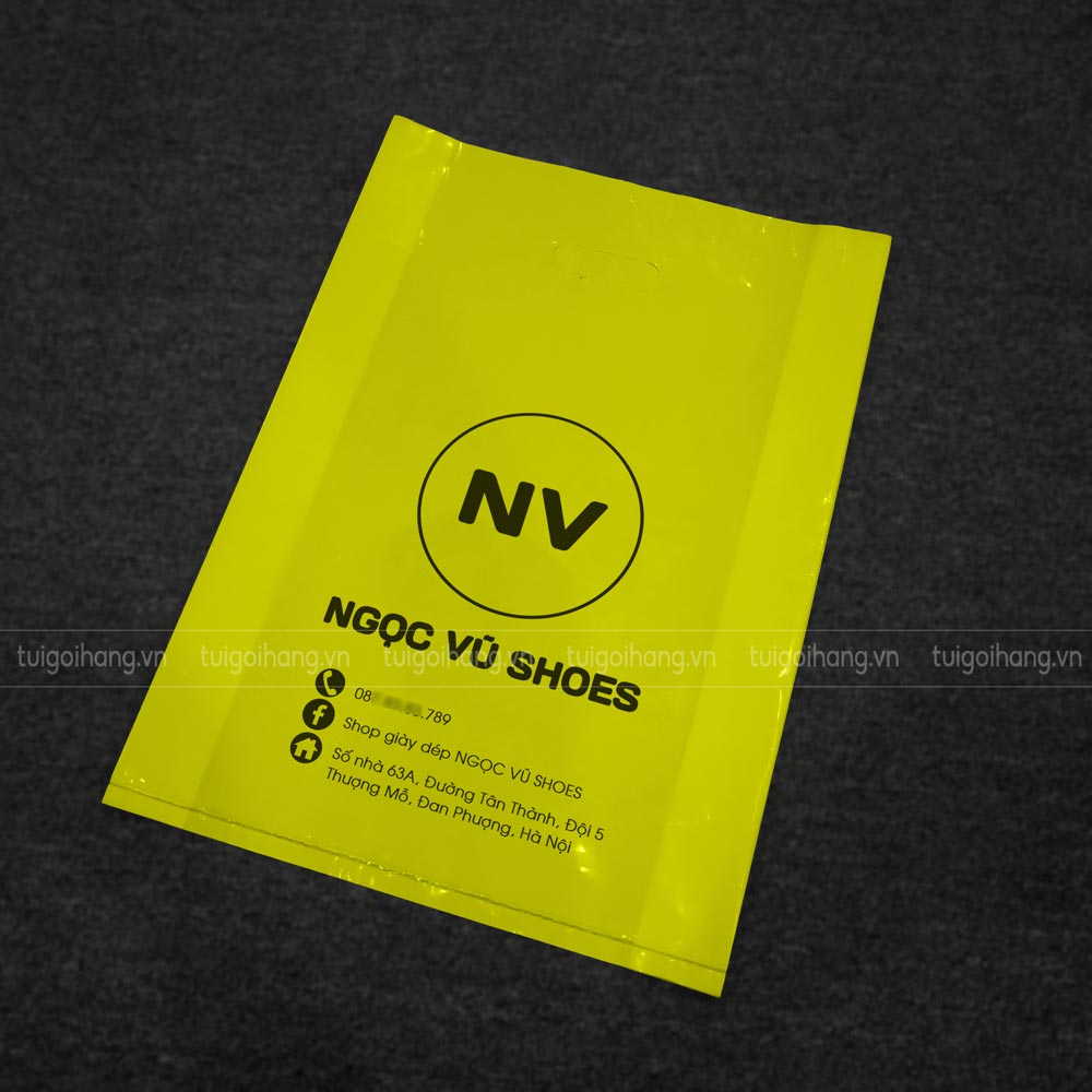 mẫu in logo túi hột xoài vàng