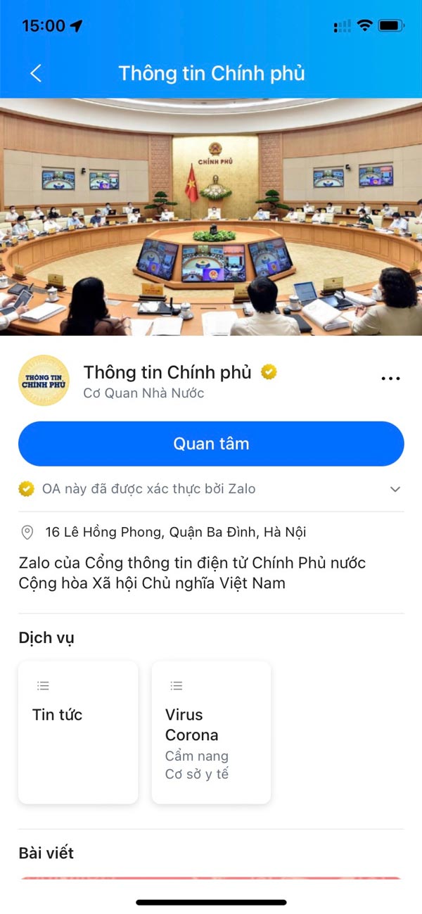 zalo oa cơ quan nhà nước 3