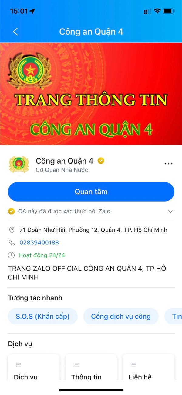 zalo oa cơ quan nhà nước 1