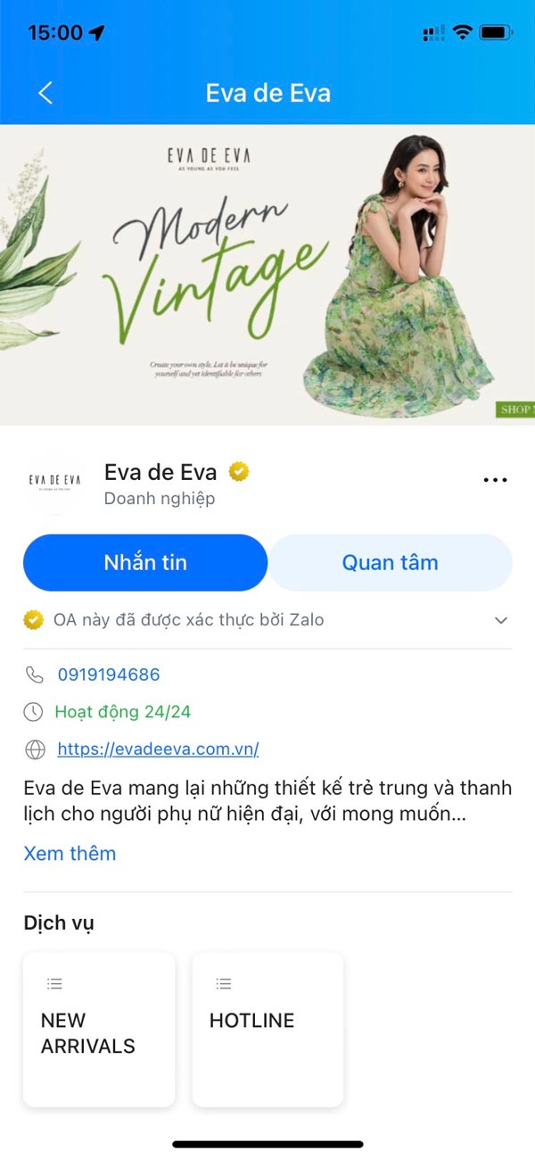 Zalo oa doanh nghiệp 2