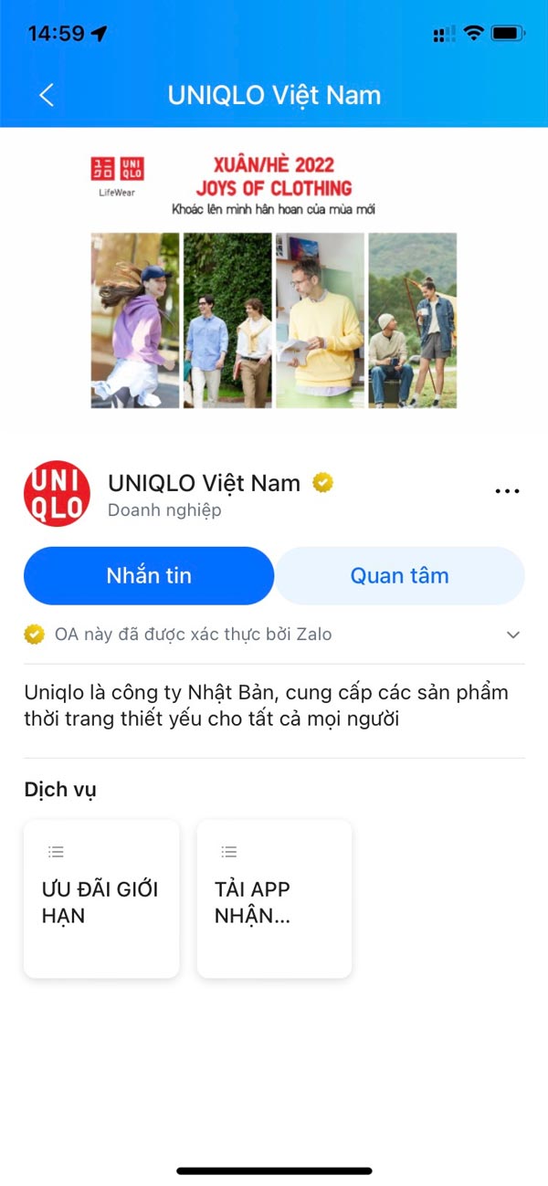 Zalo OA doanh nghiệp 3