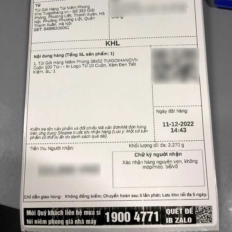 cách in đơn hàng shopee có dòng quay video đóng gói hàng