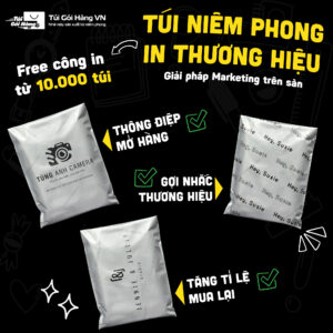 Túi niêm phong bạc in logo – tăng nhận diện | Túi Gói Hàng VN