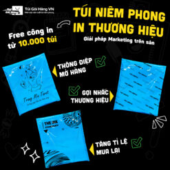 Túi niêm phong blue in logo – tăng nhận diện | Túi Gói Hàng VN
