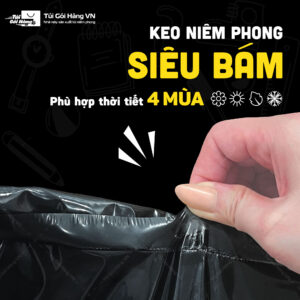 Túi niêm phong đen plus – keo niêm phong siêu bám | Túi Gói Hàng VN