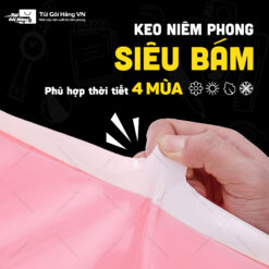 Túi niêm phong hồng pastel – keo niêm phong siêu bám | Túi Gói Hàng VN