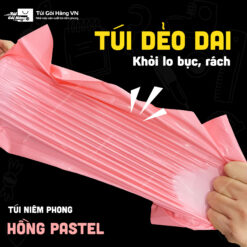 Túi niêm phong hồng pastel – màng túi dẻo dai | Túi Gói Hàng VN