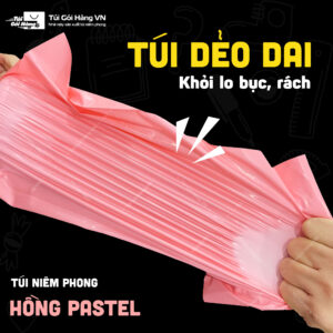 Túi niêm phong hồng pastel – màng túi dẻo dai | Túi Gói Hàng VN