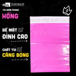 Túi niêm phong hồng – bề mặt đỉnh cao | Túi Gói Hàng VN